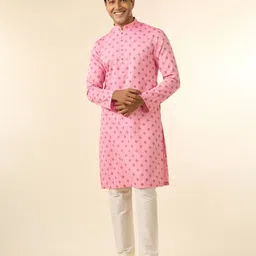 diwas by manyavar Men Printed Cotton Blend Straight Kurta image 4