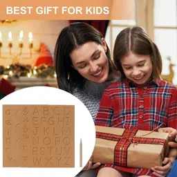 rewashree craft world Wooden Tracing Board with Dummy Pencil Vernamala, 1-20, Cursive, Pattern (Set 8) image 3