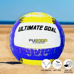 ultimate goal Blue Volleyball | Lightweight | High Bounce |Perfect for School Sports | Size 4 Volleyball - Size: 4 image 3