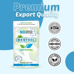 joyherbs Herbal Smokes Cigarettes - Tobacco And Nicotine Free Mint Flavour (30 Sticks) Smoking Cessations image 3