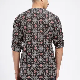 anouk rustic Men Printed Cotton Blend Straight Kurta image 2
