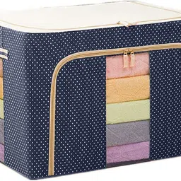 KTDANKHARA 24 Liter Premium Foldable Fabric Storage Bag with Front Window & Double Zipper Polyester Laundry Bag-picture-15