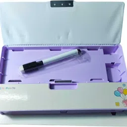 glamnjoy Pencil Box dual compartments, schedule, push-button access, compass, multiple themes Art Plastic Pencil Box image 2