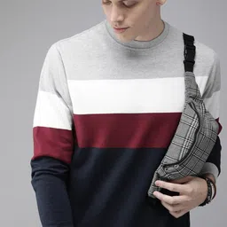 roadster Men Full Sleeve Self Design Sweatshirt image 2