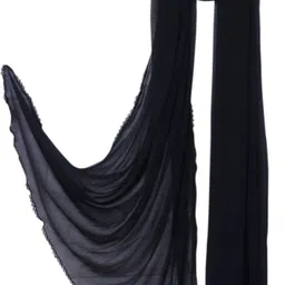 velora Chiffon Solid Black Women Dupatta image 2