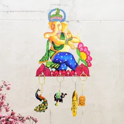 jaipurcrafts Premium "Dancing Lord Ganesha " Printed Wooden Key Holde Wood Key Holder-picture-13