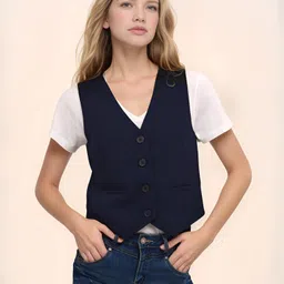 rocksy Solid Women Waistcoat-picture-21