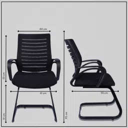 kursiwala Vista mesh mid back ergonomic Fabric Office Visitor Chair image 3