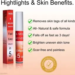 glammia Tags Moles Remover | Fast Acting Formula Easy To Use Compact image 5