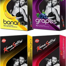 kamasutra Banana Grape Mango Strawberry Flavour Combo Pack Condom-picture-27