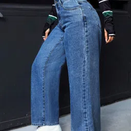 robecult Women Relaxed Fit High Rise Blue Jeans image 2