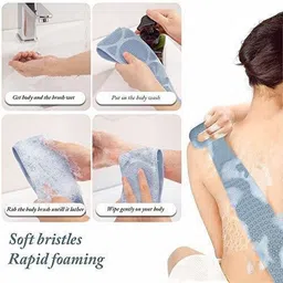 gymsy Silicone Back Scrubber Belt Soft Body Massage-Cleaning Exfoliating Bath Brush Free-standing Bathtub image 2