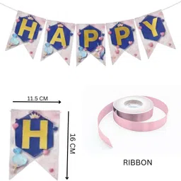 festylo Pink Unicorn Theme Happy Birthday Banner Decoration for Girls & Kids Party – Princess Fantasy Garland – FYHB-120 image 2