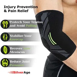silverage Elbow Brace Compression Support Tendonitis, Tennis Elbow Elbow Support Elbow Support image 3