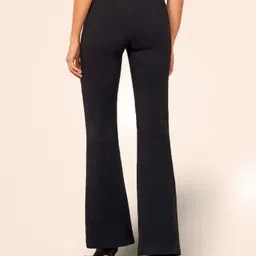 yozo Women Comfort Fit Black Cotton Blend Trousers image 3