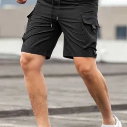 rgn Solid Men Black Cargo Shorts-picture-47