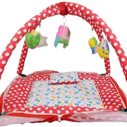 akash international Polyester Kids Washable Baby Kick and Play Gym with Mosquito Net and Baby Bedding Set Mosquito Net image 3