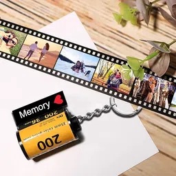 custom MK Film Roll Style Photo Keychain, Personalized Camera Roll Design, Metal Film Strip 6 Picture Holder image 2