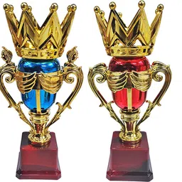 bareezé pure Best couple TROPHY crown trophy Metallic Fiber Gold award cup 10iInch Trophy For Party Celebrations, Ceremony, Appreciation Gift, Sport, Academy, Awards For Teachers And Students Medal Trophy-picture-14