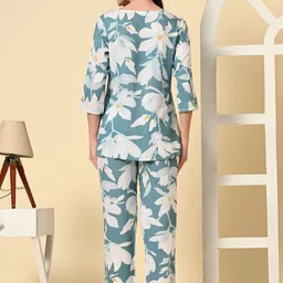 dreambe Women Night Suit Set Green Printed image 2