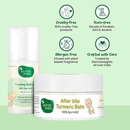 mother sparsh Tummy Roll On for Baby Colic Relief 40ml+After Bite Turmeric Balm for Rashes25gm image 4