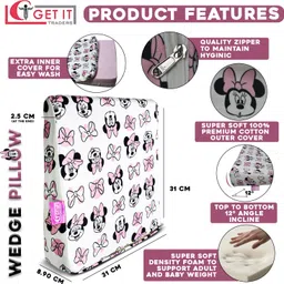 get it Mutli Purpose Wedge Pillow, Removable cover with Zip Breastfeeding Pillow image 2