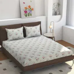 florida Microfiber Damask Single Bedsheet with 1 Pillow Cover - Pink, 155x228 CM-picture-10