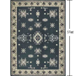 presto Grey Traditional Polyester 3 ft x 5 ft Machine made Carpet image 2