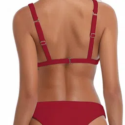 sizzle n shine 60016 Solid Women Bikini Maroon Swimsuit image 2