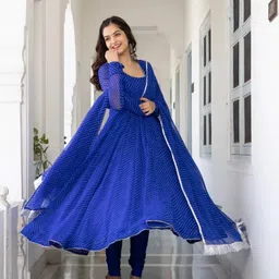 ashiya fab Self Design Georgette Stitched Anarkali Gown image 2