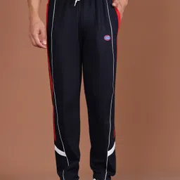 vimal jonney Men Solid Dark Blue Track Pants image 3
