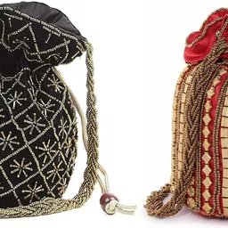 Girls Black, Gold, Red Potli-image-81