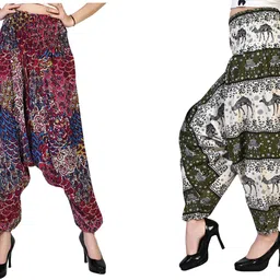 letz dezine Printed Rayon Women Harem Pants image 1