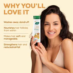 joy Natural Actives Dandruff Control and Scalp Nourish 4 in 1 Multi Action Conditioning Shampoo | With Lemon and Tea Tree Oils, Argan, Ginger | Anti-Dandruff Conditioning Shampoo image 3