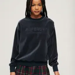 superdry Velour Graphic Boxy Crew-Neck Sweatshirt-picture-16