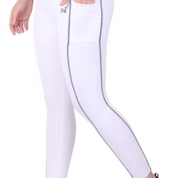 ninq Solid, Striped, Color Block Women White Tights image 3