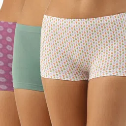 leading lady Pack of 3 Women Boy Short Green, White, Pink Panty image 1