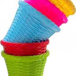 the ubals 6 Inch Small Plastic Decoration Mat Flower Pot for Indoor Plant Container Set image 5