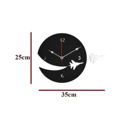 dekorstation Lucia Engineered Wood Black Wall Clock image 2