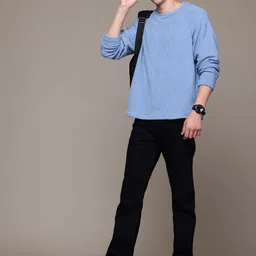 roadster Men Full Sleeve Solid Sweatshirt image 5