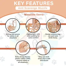 quickato Dog Muzzle Size 5 High quality Dog mouth cover/basket adjustable and safe Medium Strips Dog Muzzle image 3