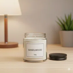 yogi Scented Sandalwood Candle|Natural Soy Wax|Long-Lasting,Smokeless,Handcrafted|50g Candle-picture-45