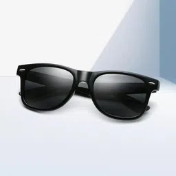 skylark UV Protection, Toughened Glass Lens, Night Vision, Riding Glasses Wayfarer Sunglasses (Free Size) image 2