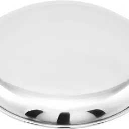 jaggery Stainless Steel Heavy Gauge Mirror Finish Quarter Dinner Plate/ Thali / Lunch Plate, Set of 6, Dia- 18.5cm, approx-7.5 inch (Set of 6pcs) Quarter Plate image 2