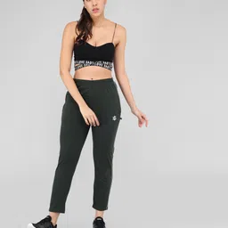 asdf Pack of 2 Women Solid Dark Green, Grey Track Pants image 5