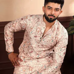Men Printed Cotton Blend Straight Kurta-image-10