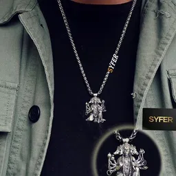 whitechimes Panchmukhi Hanuman Pendant for Men and Women, Panchmukhi Hanuman Kavach Locket Silver Stainless Steel Locket-picture-12