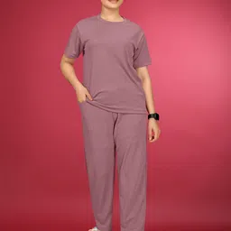 sakarmaa Women Top & Pyjama Set Pink Solid-picture-13