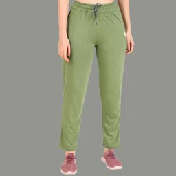 gaa Pack of 2 Women Solid, Printed Black, Light Green Track Pants image 5