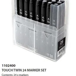 touchcool Twin Headed Sketch Marker for Manga and Impression Good for Art Lovers and Artist (Multicolour) -Set of 24 pieces image 2